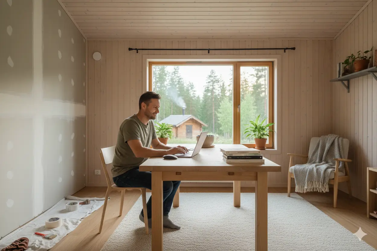 Рабочее место в обновлённом дачном доме